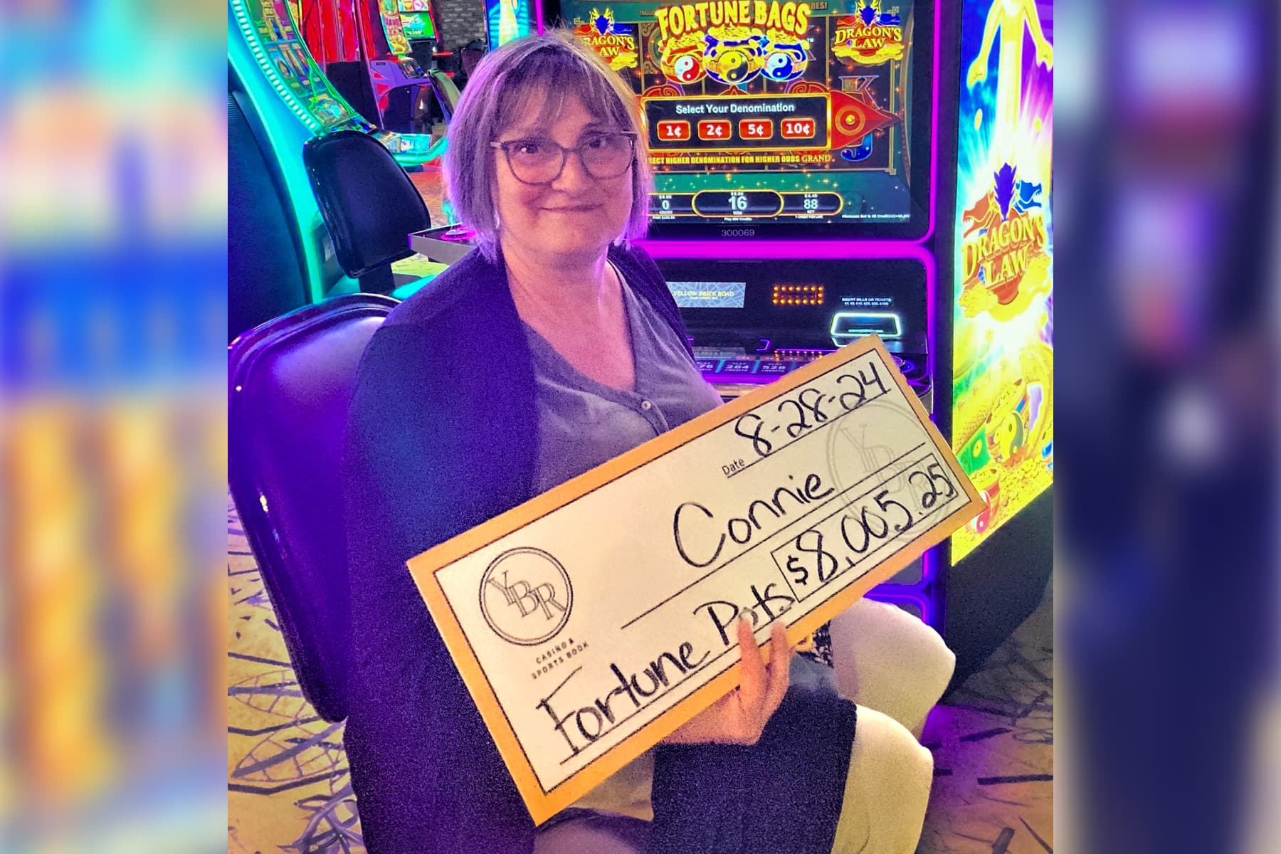 Connie won $8,005