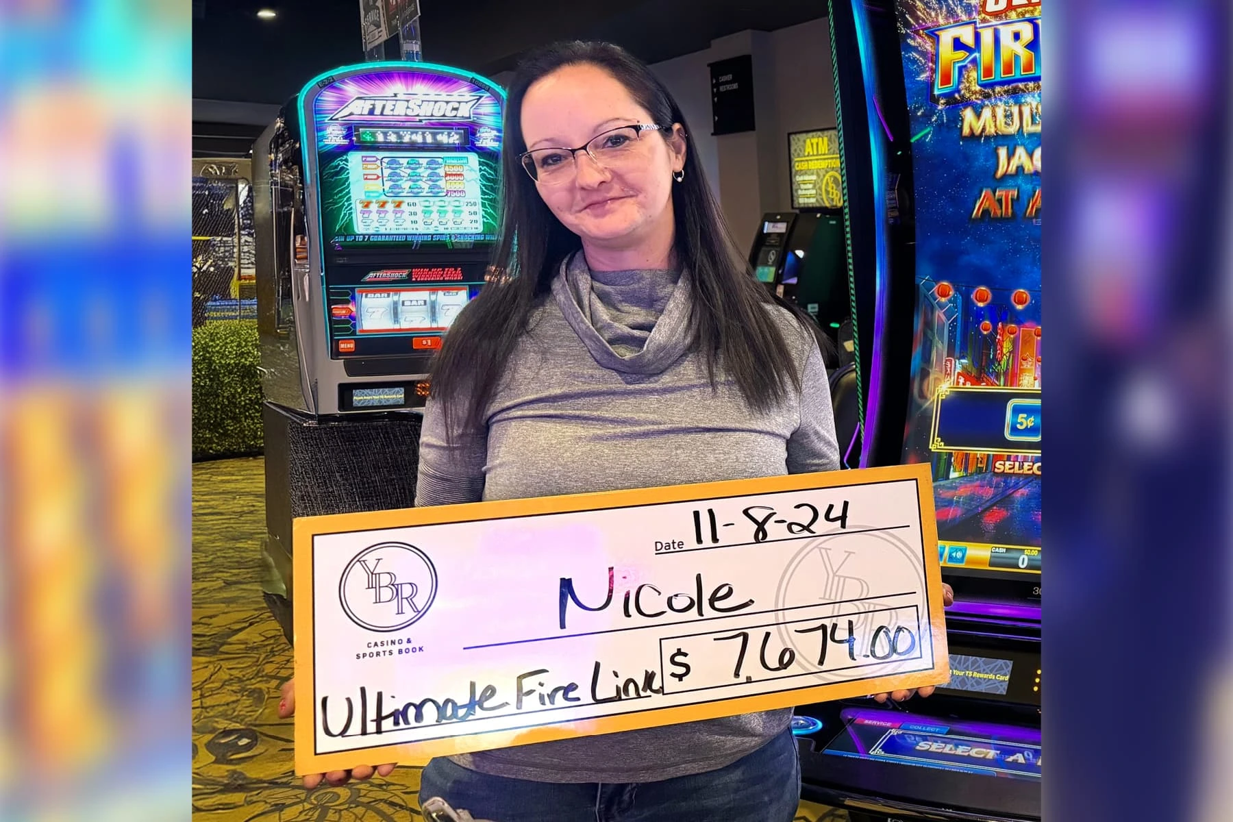 Nicole won $7,674